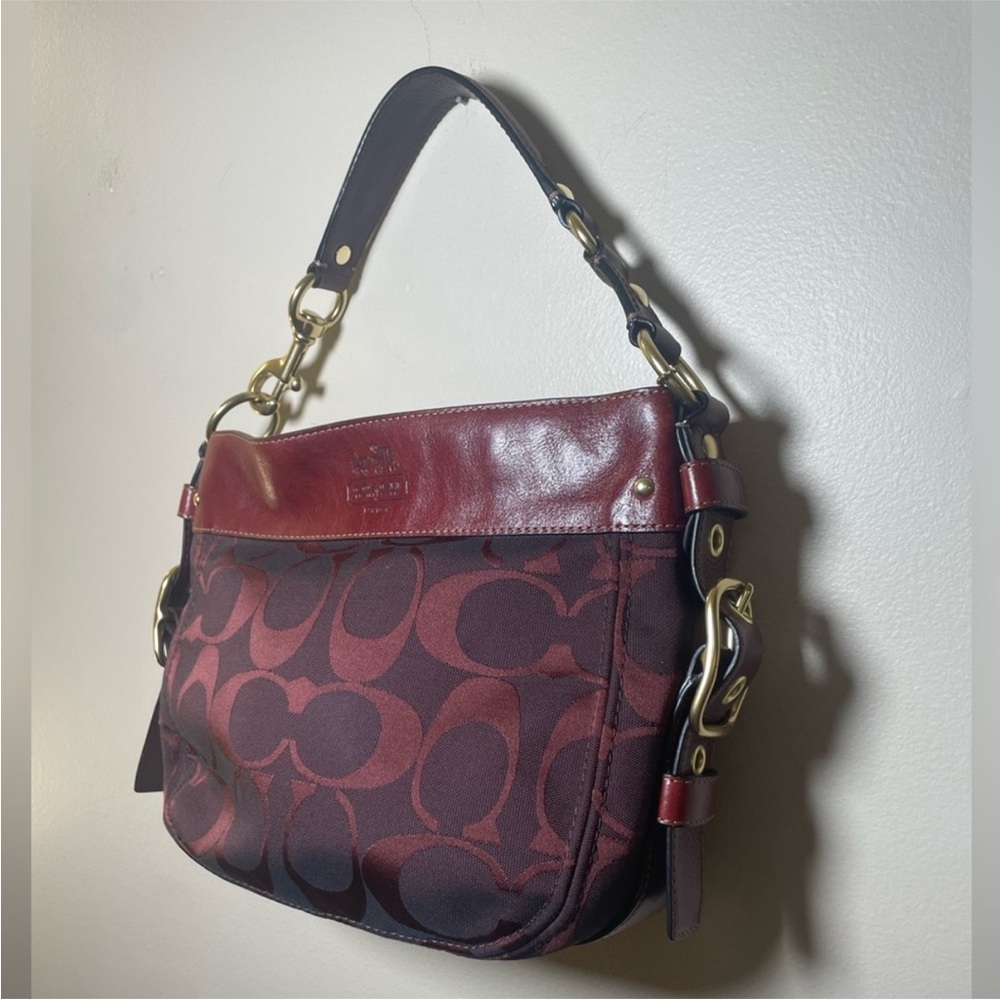 Coach vintage shoulder bag in rich burgundy with gold hardware